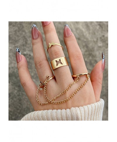 85Pcs Gold Knuckle Rings Set for Women Teen Girls Vintage Boho Punk Cross Butterfly Chain Finger Rings Stackable Rings Midi R...