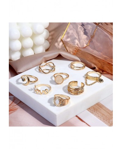 85Pcs Gold Knuckle Rings Set for Women Teen Girls Vintage Boho Punk Cross Butterfly Chain Finger Rings Stackable Rings Midi R...