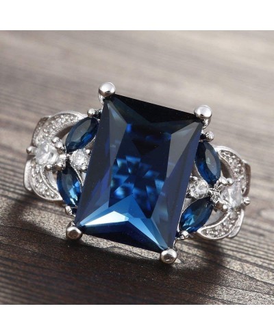 Duan 925 Silver Huge Natural 4Ct Tanzanite Ring Bridal Wedding Engagement Size 6-10 (US Code 9) $10.25 Engagement Rings