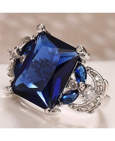 Duan 925 Silver Huge Natural 4Ct Tanzanite Ring Bridal Wedding Engagement Size 6-10 (US Code 9) $10.25 Engagement Rings