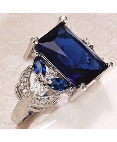 Duan 925 Silver Huge Natural 4Ct Tanzanite Ring Bridal Wedding Engagement Size 6-10 (US Code 9) $10.25 Engagement Rings