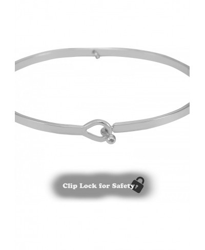 Crystal Initial Charm Bangle Bracelet with Lock for Tight Design $11.72 Bangle