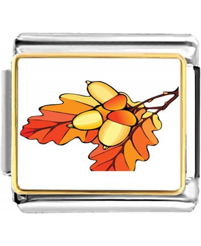 Gold Plated Autumn Fall Acorn Leaves Bracelet Link Photo Italian Charm $23.71 Charms & Charm Bracelets