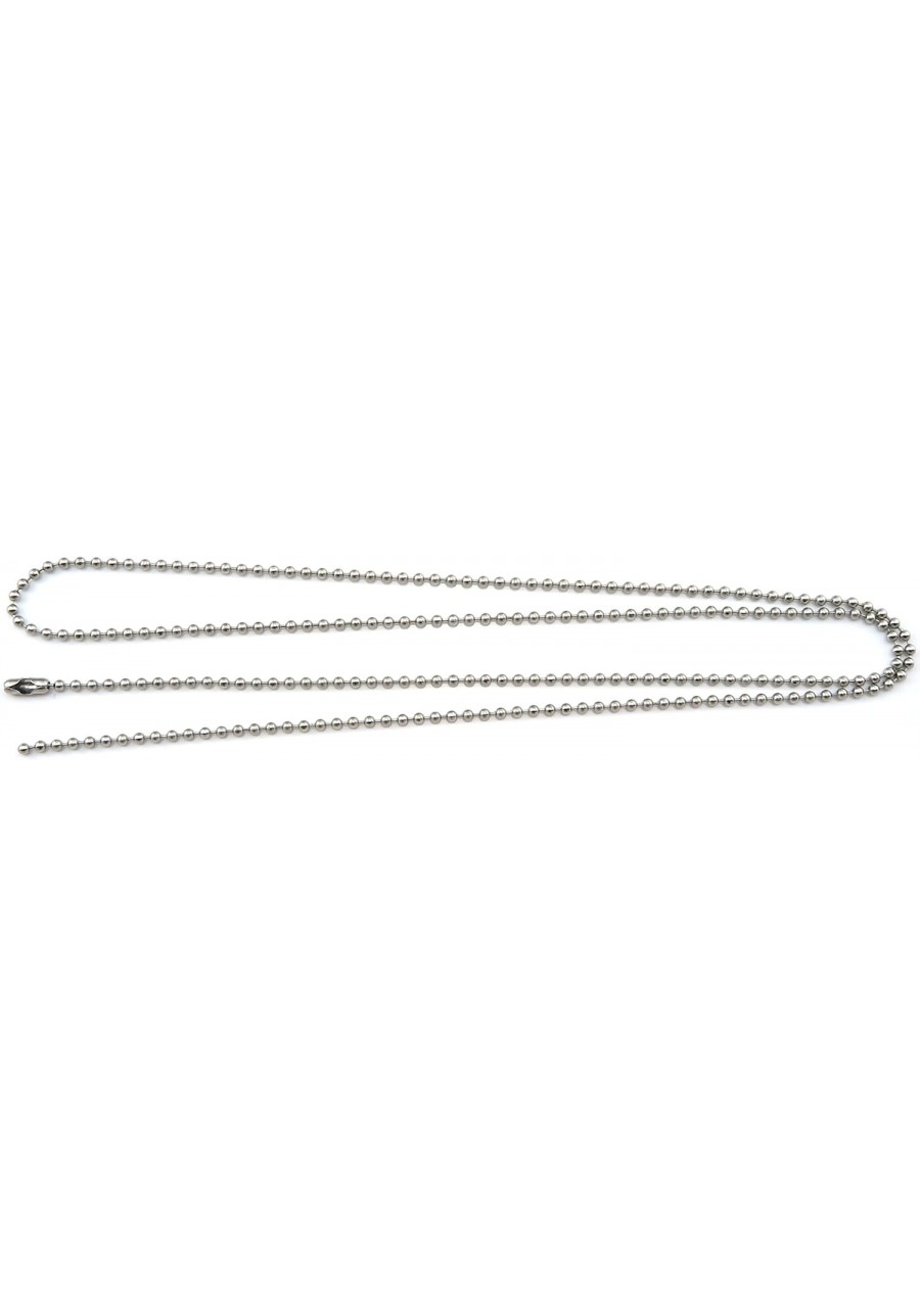 24 Inch Length Stainless Steel 2.4 mm Military Dog Tag Necklace with Connector - Pack of 2 $11.87 Chains