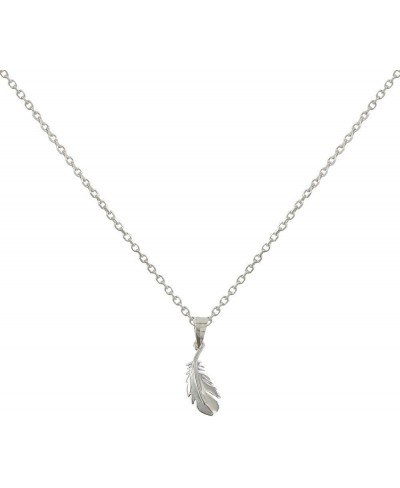 Rhodium Silver Necklace Bird Feather $27.03 Chains