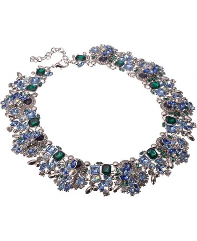 Crystal Rhinestone Statement Necklace Vintage Chunky Chain Choker Collar Bib Statement Necklace Fashion Costume Jewelry Neckl...