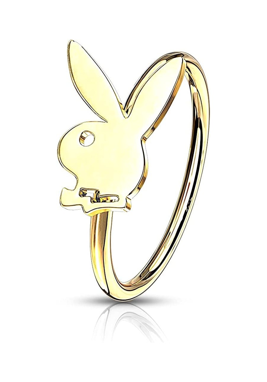 Bendable Hoop with Playboy Bunny Top - Cartilage & Nose 20ga Sold Each $12.31 Piercing Jewelry