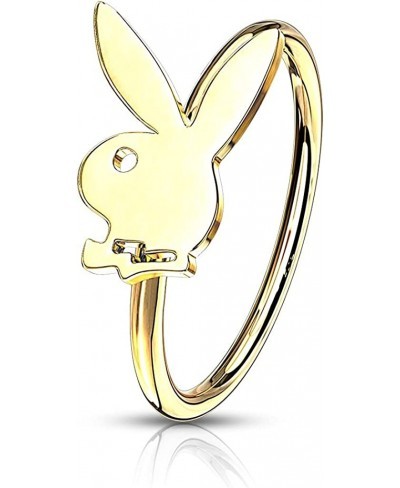 Bendable Hoop with Playboy Bunny Top - Cartilage & Nose 20ga Sold Each $12.31 Piercing Jewelry