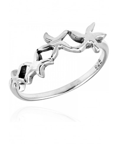 Charming Linked Starfish .925 Sterling Silver Ring Starfish Ring for Women Sterling Silver Ring Starfish Sterling Silver Ring...