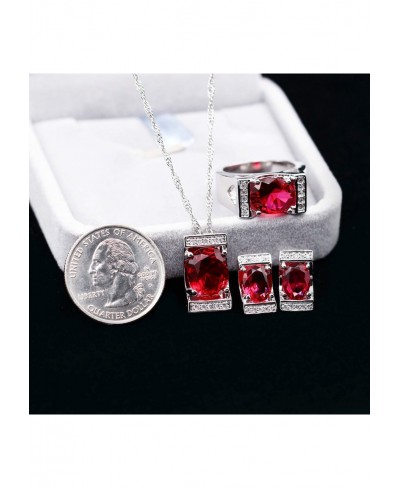 Purple Cubic Zirconia Jewelry Set Crystal Pendant Necklace Ring Earrings Christmas Gifts T094 $17.32 Jewelry Sets