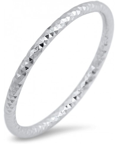 Thin Diamond-Cut Stackable Wedding Ring New .925 Sterling Silver Band Sizes 2-10 $15.18 Wedding Bands