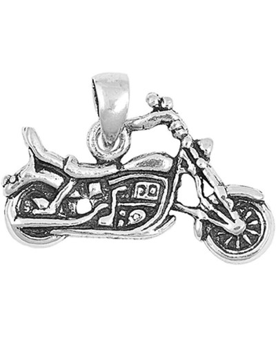 Sterling Silver Plain Motorcycle Charm Pendant $13.56 Pendants & Coins