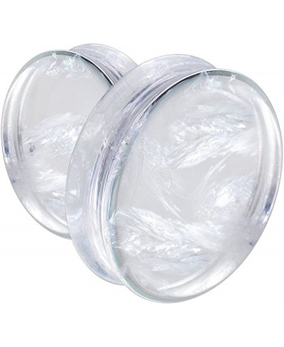 Supersize Clear Quartz Natural Stone Double Flared Ear Gauge Plug $20.27 Piercing Jewelry