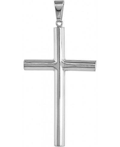 Sterling Silver Large Plain Cross Pendant for Men and Women Tubular High Polished 1 3/4-4.0 inches long $29.88 Pendants & Coins