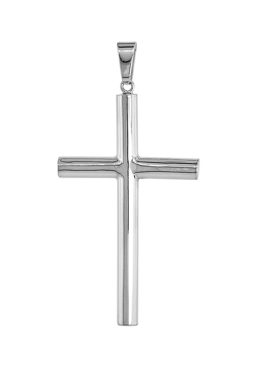 Sterling Silver Large Plain Cross Pendant for Men and Women Tubular High Polished 1 3/4-4.0 inches long $29.88 Pendants & Coins