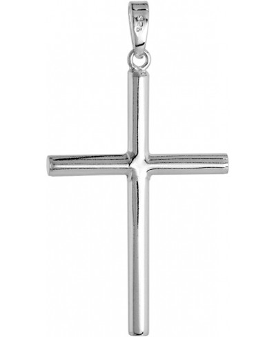 Sterling Silver Large Plain Cross Pendant for Men and Women Tubular High Polished 1 3/4-4.0 inches long $29.88 Pendants & Coins