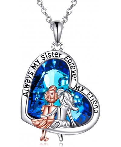 Sisters Gifts from Sister Sterling Silver Heart Necklace Female Friendship Jewelry $34.82 Pendants & Coins