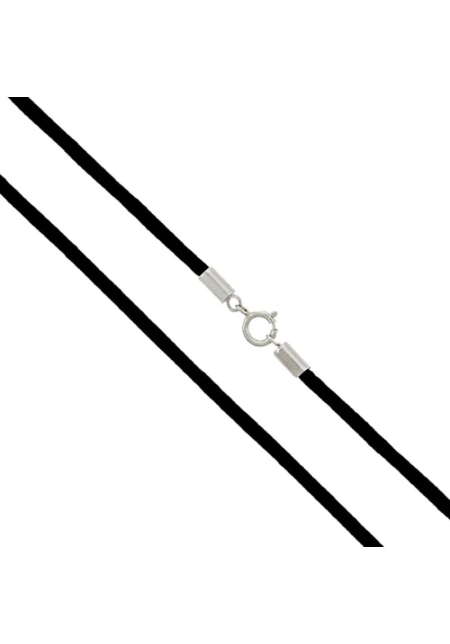 Black Cord Chain Bracelet Anklet Choker Necklace with Sterling Silver Clasp in $11.62 Anklets