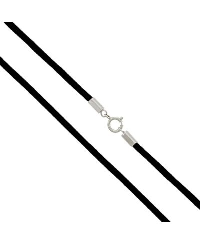 Black Cord Chain Bracelet Anklet Choker Necklace with Sterling Silver Clasp in $11.62 Anklets