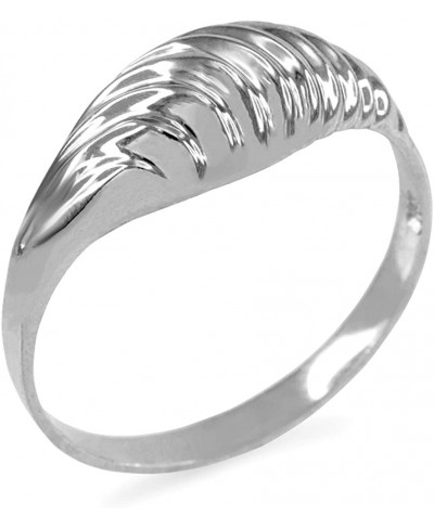 .925 Sterling Silver Glamorous Ribbed and Domed Tapered Band Style Statement Ring $23.25 Bands