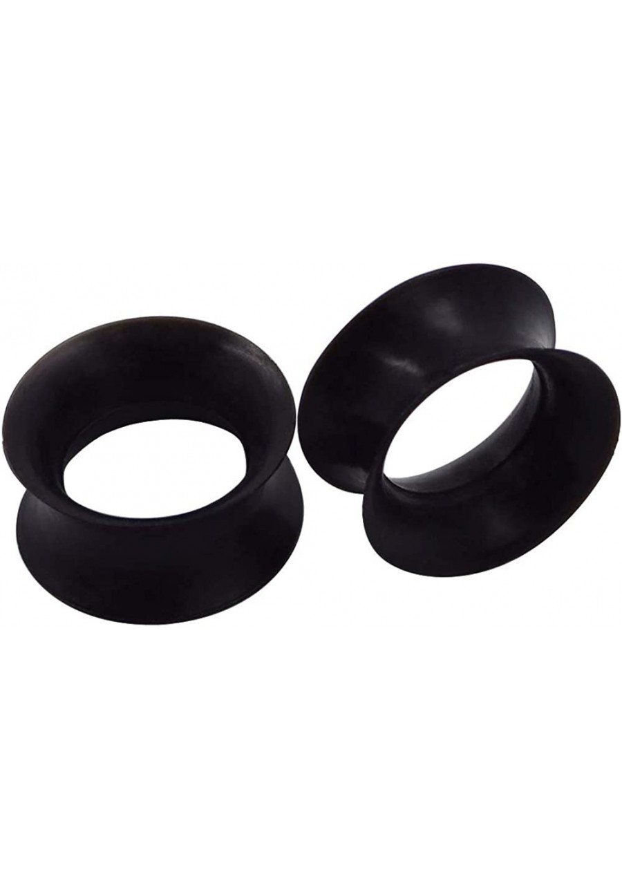 1 Pair/3Pairs Black/White/Transparent Soft Silicone Flexible Ear Skin Tunnels Plugs Expanders Gauges Hollow Body Piercing 2G-...