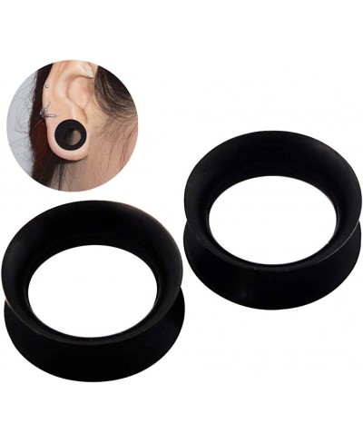 1 Pair/3Pairs Black/White/Transparent Soft Silicone Flexible Ear Skin Tunnels Plugs Expanders Gauges Hollow Body Piercing 2G-...