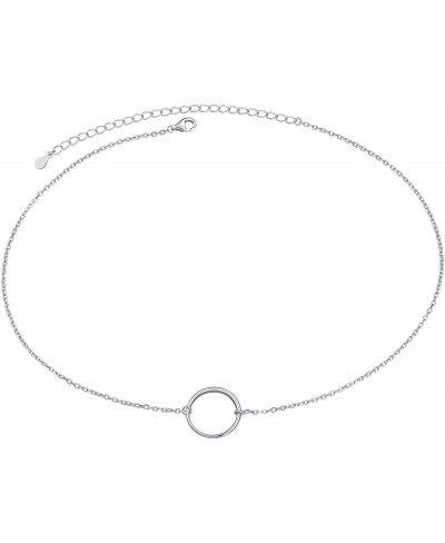 S925 Sterling Silver Dainty Simple Choker Necklace Rolo Chain Adjustable 13 inches to 16 inches $21.87 Chokers