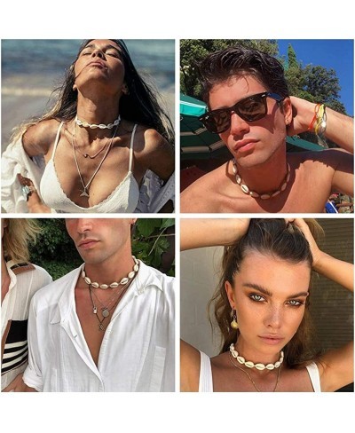 Shell Choker Necklaces for Women Handmade Summer Necklace Bracelet Set Adjustable Girls Shell Necklace Choker for Men $18.06 ...