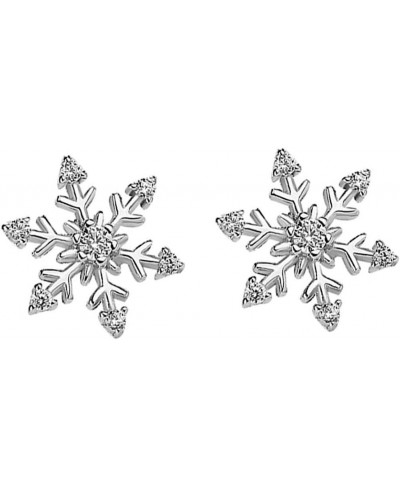 Earrings Stud Crystal Pearl Earring Set Elegant Women Rhinestone Inlaid Snowflake Ear Stud Earrings Jewelry Xmas Gift for Gir...