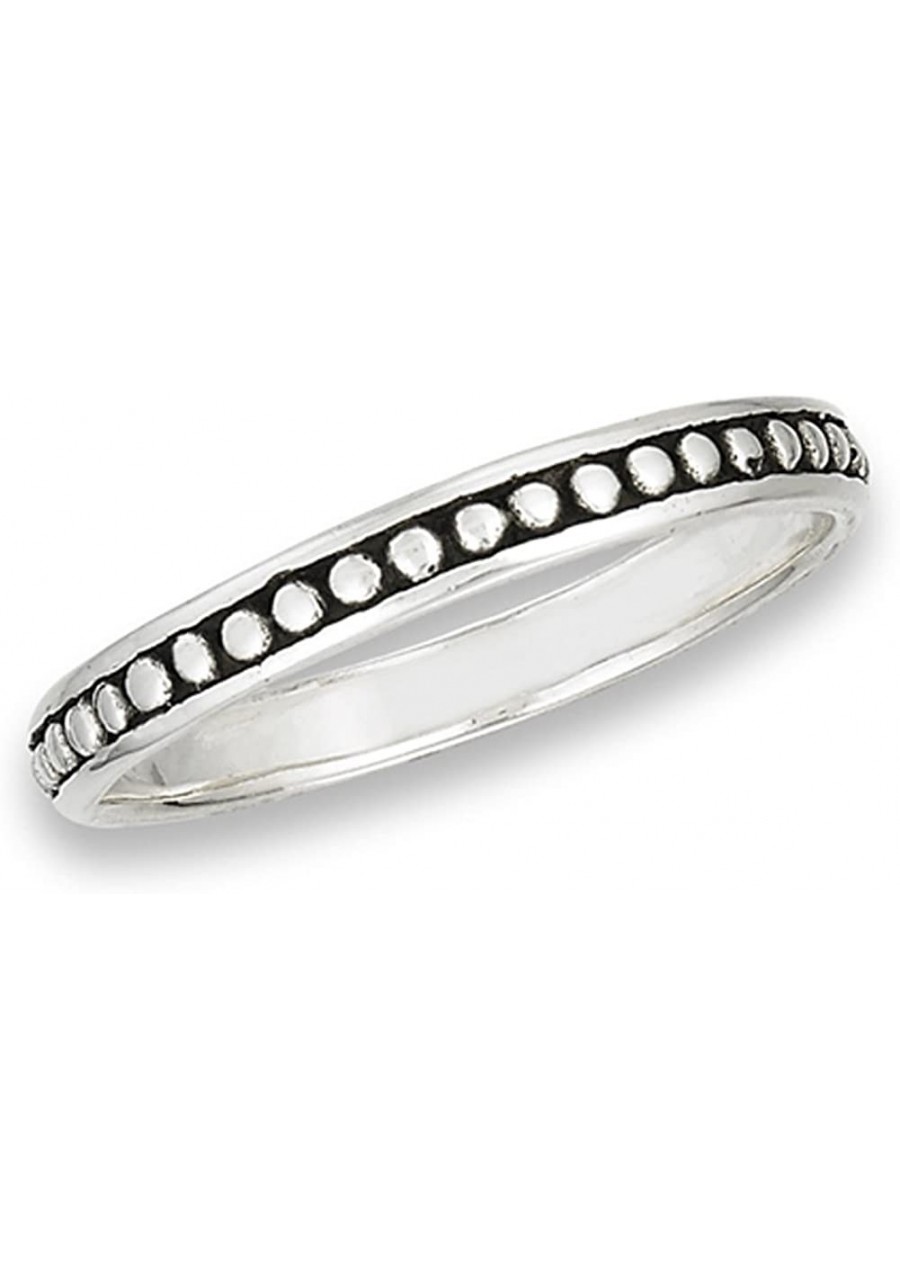 Thin Eternity Beaded Bali Round Dot Ring New 925 Sterling Silver Band Sizes 1.5-8 $12.66 Bands