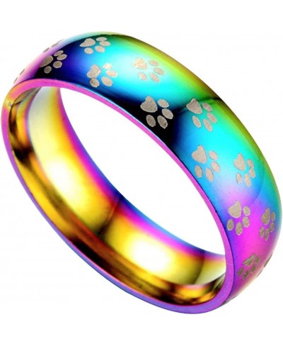 Rings for Women Silver Set Fashion Colorful Titanium Steel Ring Engagement Couple Ring Jewelry Gifts (Multicolor 11) $9.54 St...