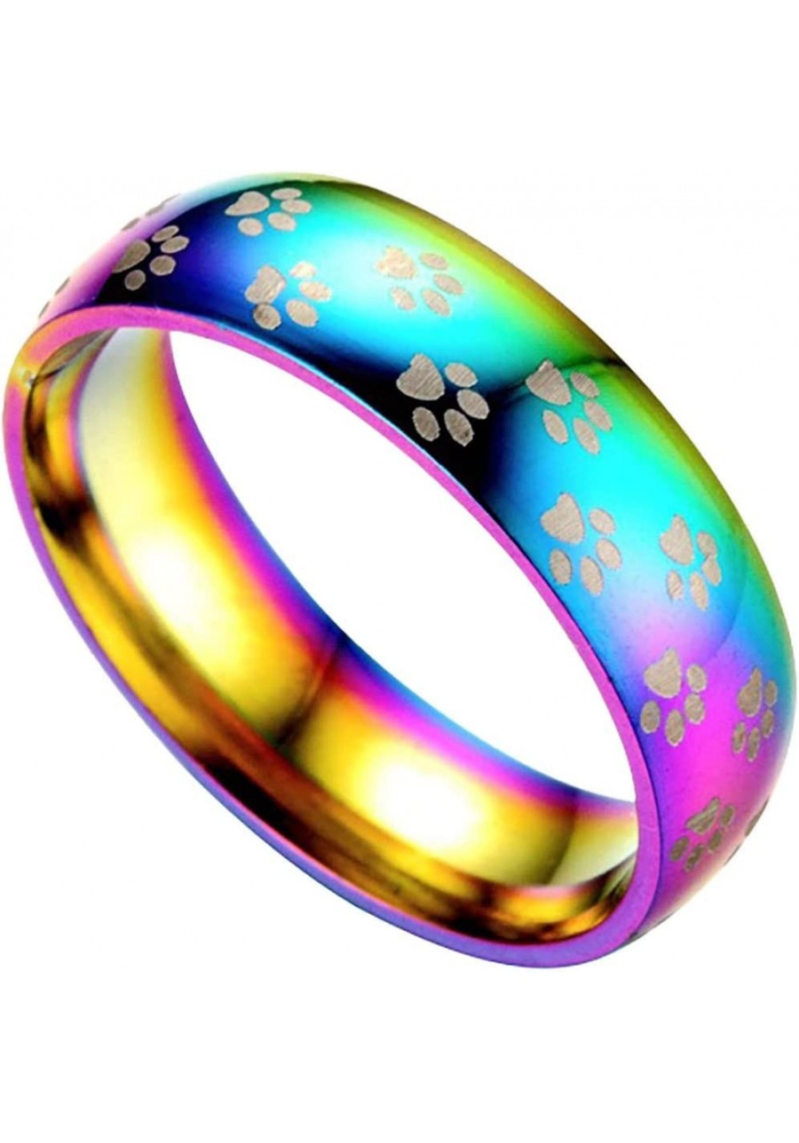 Rings for Women Silver Set Fashion Colorful Titanium Steel Ring Engagement Couple Ring Jewelry Gifts (Multicolor 11) $9.54 St...