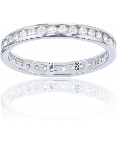 Sterling Silver mm Round Channel Set Eternity Ring $9.13 Eternity Rings