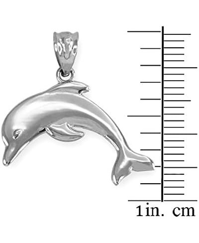 High Polish 925 Sterling Silver Jumping Dolphin Pendant Necklace $24.57 Pendant Necklaces