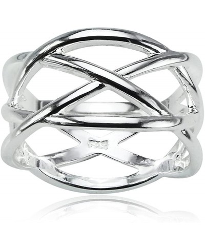 Sterling Silver Polished Criss Cross Double X Ring $22.60 Statement