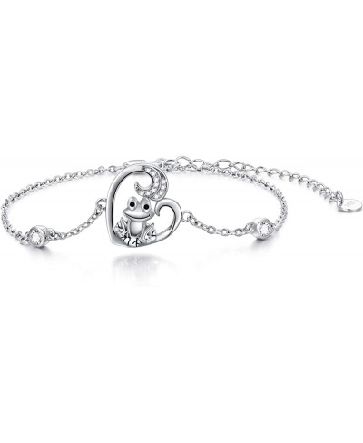 Sterling Silver Cute Animal Link Bracelet Wolf/Frog/Sea Turtle Bracelet for Women Girls Birthday Jewelry Gifts $27.12 Link