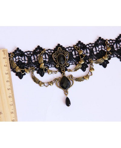 Vintage Gothic Fashion Queen Crown Gemstones Pendant Choker Necklace $11.14 Chokers