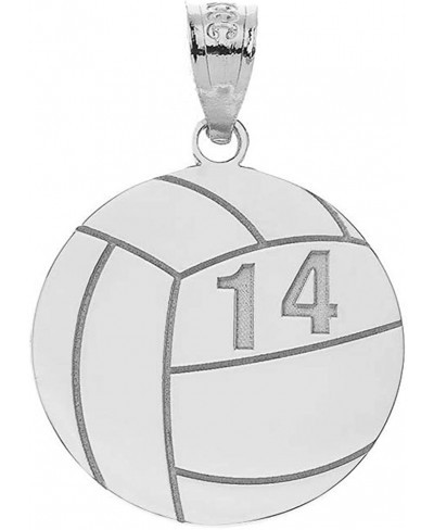 Sports Charm 925 Sterling Silver Customized Beach Volleyball Pendant with Your Name and Number $56.78 Pendants & Coins