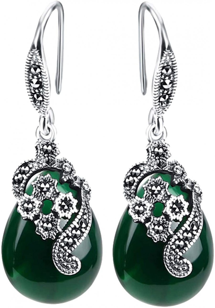 Earrings for Women Girls Vintage Women Faux Emerald Ruby Water Drop Dangle Hook Earrings Jewelry Gift $7.57 Drop & Dangle