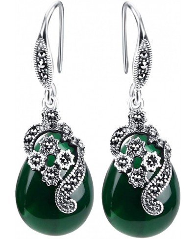 Earrings for Women Girls Vintage Women Faux Emerald Ruby Water Drop Dangle Hook Earrings Jewelry Gift $7.57 Drop & Dangle