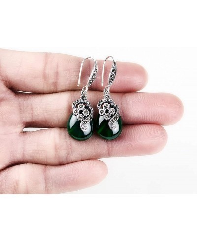 Earrings for Women Girls Vintage Women Faux Emerald Ruby Water Drop Dangle Hook Earrings Jewelry Gift $7.57 Drop & Dangle