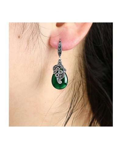 Earrings for Women Girls Vintage Women Faux Emerald Ruby Water Drop Dangle Hook Earrings Jewelry Gift $7.57 Drop & Dangle