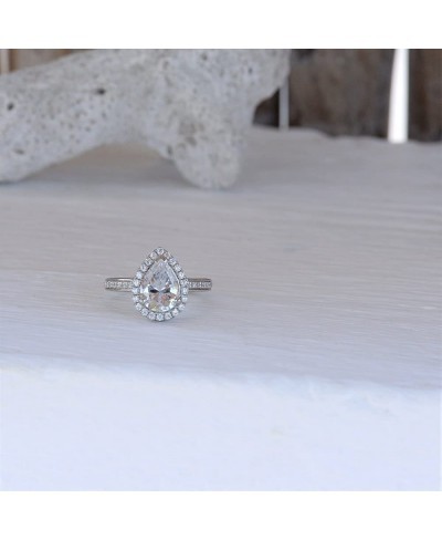 3 Ct Pear Shaped Cubic Zirconia Solitaire Engagement Ring Pave Thin Band in Sterling Silver Size 5 6 7 8 9 $17.65 Engagement ...