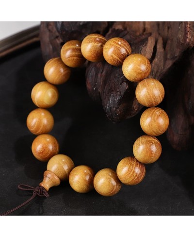 Natural Elegant Gold Color Sandalwood Stretch Bracelet Unisex Hand Jewelry 20mm/18mm/15mm Wood Bead Bracelet Prayer Beads Yog...