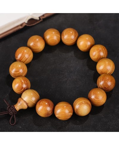 Natural Elegant Gold Color Sandalwood Stretch Bracelet Unisex Hand Jewelry 20mm/18mm/15mm Wood Bead Bracelet Prayer Beads Yog...