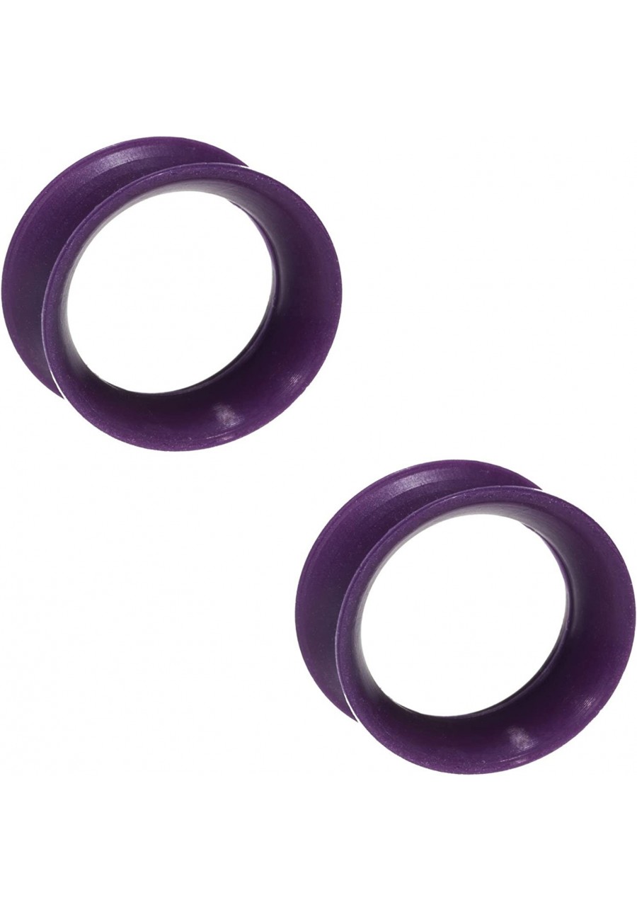 Pair of Silicone Double Flared Skin Eyelets - 00g wearable length - 5/16" True Purple $16.23 Piercing Jewelry