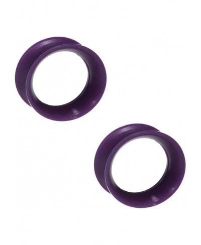 Pair of Silicone Double Flared Skin Eyelets - 00g wearable length - 5/16" True Purple $16.23 Piercing Jewelry