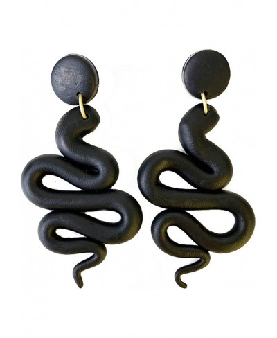 Bohemian Snake Shape Clay Dangle Earrings Colorful Cute Snake Animal Ceramic Clay Earrings for Women Girls Jewelry $9.83 Drop...