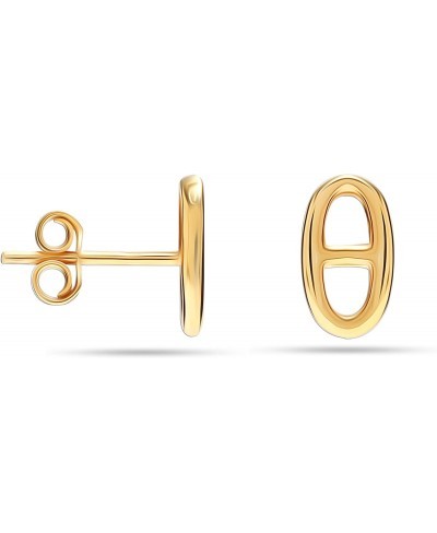 Sterling Silver 18K Gold-Plated Anchor Chain Drop Dangle Stud Hoops Earrings for Women $18.30 Stud