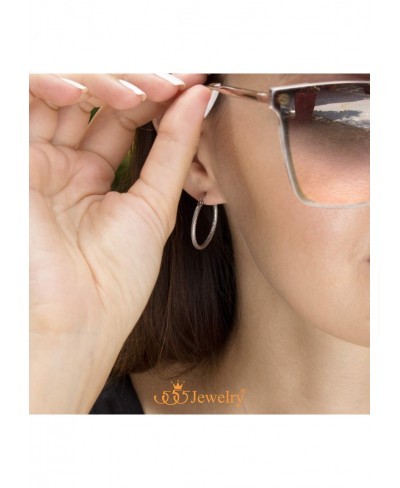 Medium Woven Twisted Circle Stainless Steel Hoop Earrings for Women $11.33 Hoop